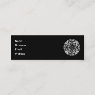 Fancy Round Design on Black. Mini Business Card