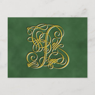 Fancy Royal Monogram Letter B Postcard