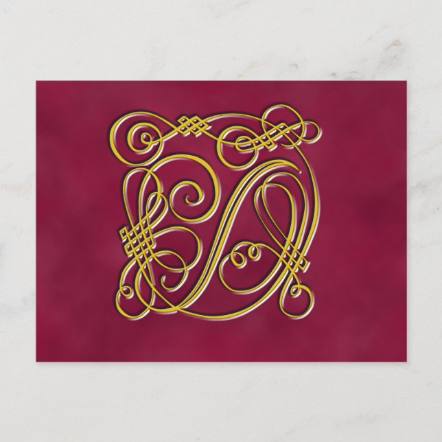Fancy Royal Monogram Letter D Postcard (Front)