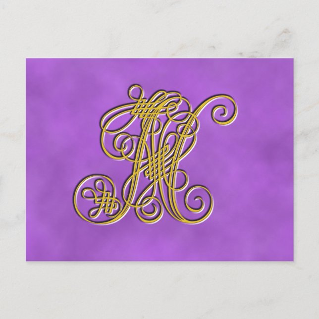 Fancy Royal Monogram Letter N Postcard (Front)