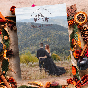 Fancy Rustic Landscape Mountains Romantic Photo Save The Date