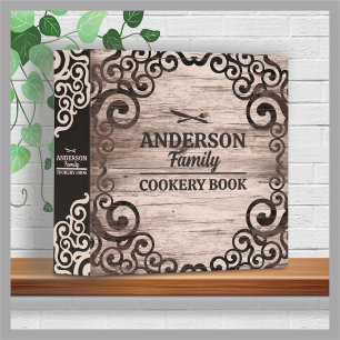 Fancy rustic western personalized cookbook recipe binder