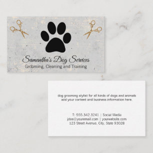 Fancy Scissors   Dog Paw Business Card
