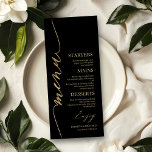 Fancy Script 4x9 Wedding Menu Card For Plate<br><div class="desc">A simple chic calligraphy wedding menu card. I do offer a free customisation service,  if you have any questions or special requests,  please feel free to contact me.</div>