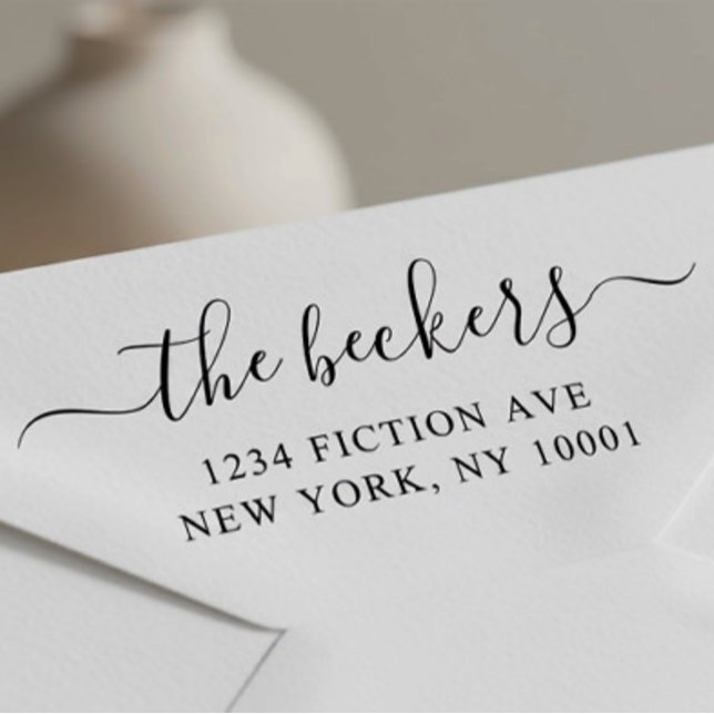 Fancy Script Address Wood Art Stamp (Creator Uploaded)