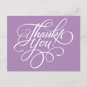 Fancy Script African Violet Thank You Card
