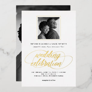 Fancy Script and Photo   Wedding Gold