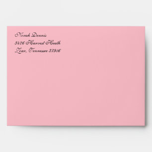 Fancy Script Blush Pink A7 Return Address Envelopes