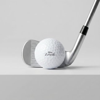 Fancy Script Calligraphy Minimalist Golf Balls