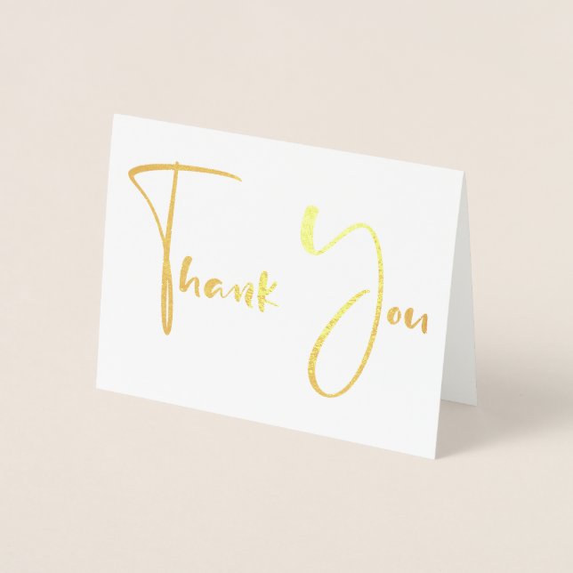 Fancy Script Font | Thank You Foil Card (Front)