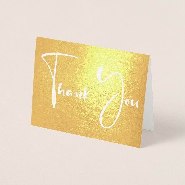 Fancy Script Font | Thank You Foil Card (Front)