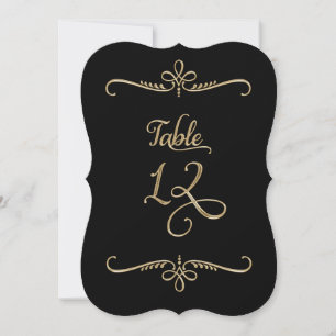 Fancy Script Lettering Table Number 12 Receptions