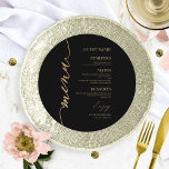 Fancy Script Round Wedding Menu Card For Plate<br><div class="desc">A simple chic calligraphy wedding menu card with guest name. PLEASE NOTE: customize this template one by one (adding the guest name ), and add each menu card separately to your cart. CUSTOMIZATION: If you need design customization, please get in touch with me via chat; if you need information about...</div>