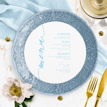 Fancy Script Round Wedding Menu Card For Plate<br><div class="desc">A simple chic calligraphy wedding menu card. I do offer a free customisation service,  if you have any questions or special requests,  please feel free to contact me.</div>