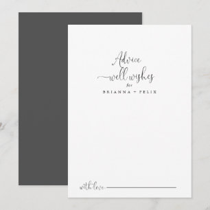 Fancy Script Wedding Well Wishes Advice Card