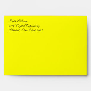 Fancy Script Yellow A7 Return Address Envelopes