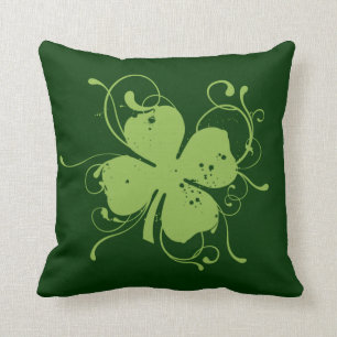 Fancy Shamrock Throw Pillow