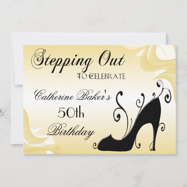 Fancy Shoe 50th Birthday Party Invitation (Front)