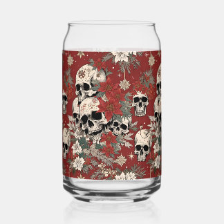 Fancy Silkscreen Style Skull Christmas