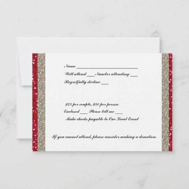 Fancy Silver and Red Event RSVP (Front)