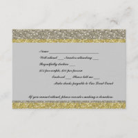 Fancy Silver Gold Glitter Event RSVP