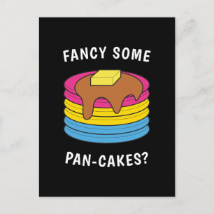 Fancy Some Pan-cakes Funny LGBTQ Pansexual Pride Postcard