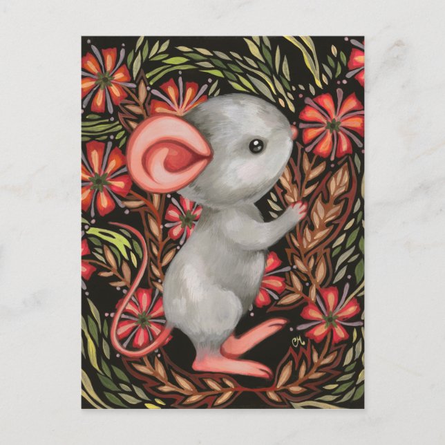 Fancy Souris Art Motif Illustration Carte postale (Devant)