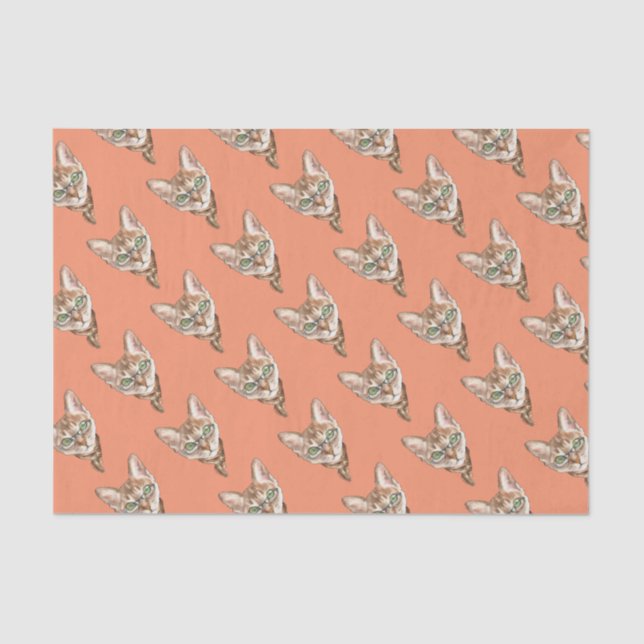 Fancy Sphynx Cat Lovers Decor Glasses Scarf Kitten Tissue Paper (Front)
