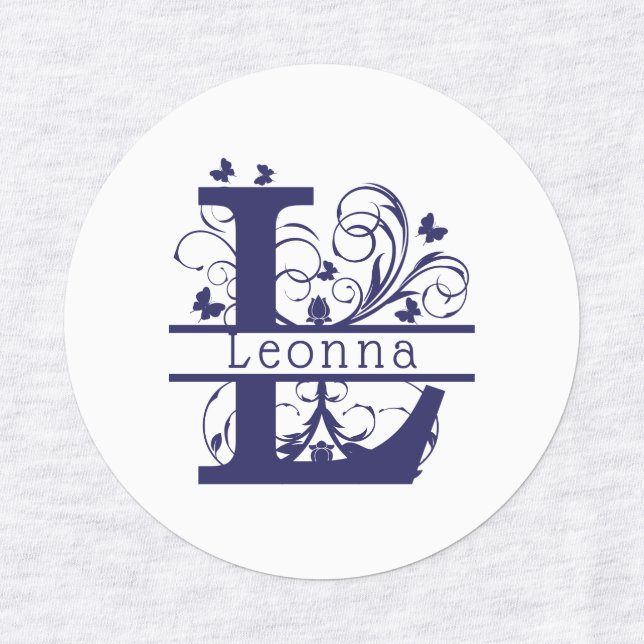Fancy Split Letter 'L' Monogram Customizable (Design 1)