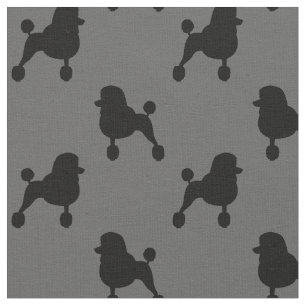 Fancy Standard Poodle Silhouettes Pattern Fabric