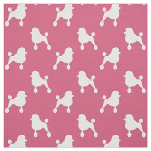 Fancy Standard Poodle Silhouettes Pattern Fabric