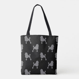 Fancy Standard Poodle Silhouettes Pattern Tote Bag