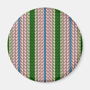 Fancy stripe magnet - green/pink