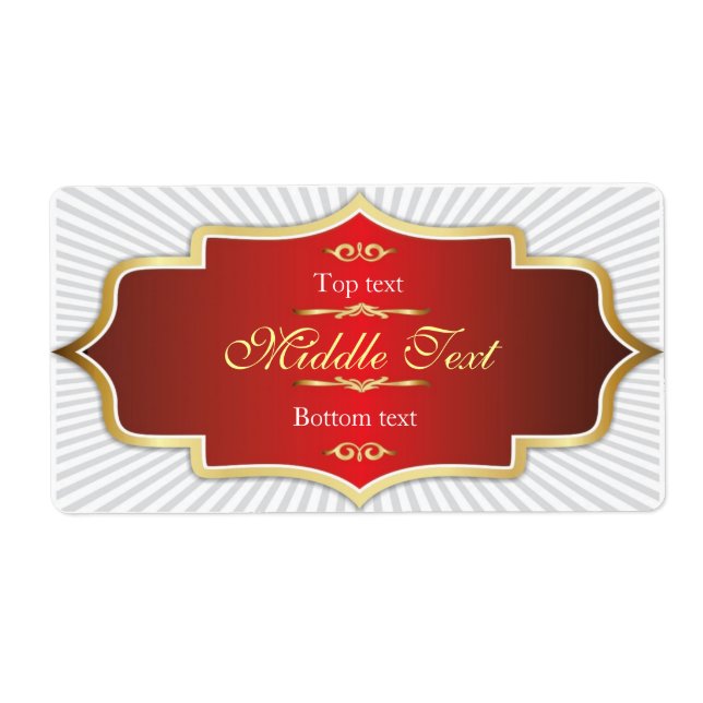 Fancy Style Jam Jelly Label Red (Front)