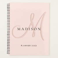 Fancy Stylish Blush Pink Monogram Script