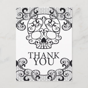 Fancy Sugar Skull Thank you Postcards