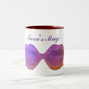 Fancy Sunglasses Custom Name Two-Tone Coffee Mug