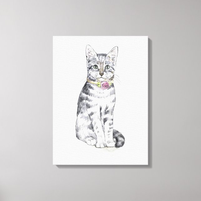 Fancy Tabby Cat Canvas Print (Front)