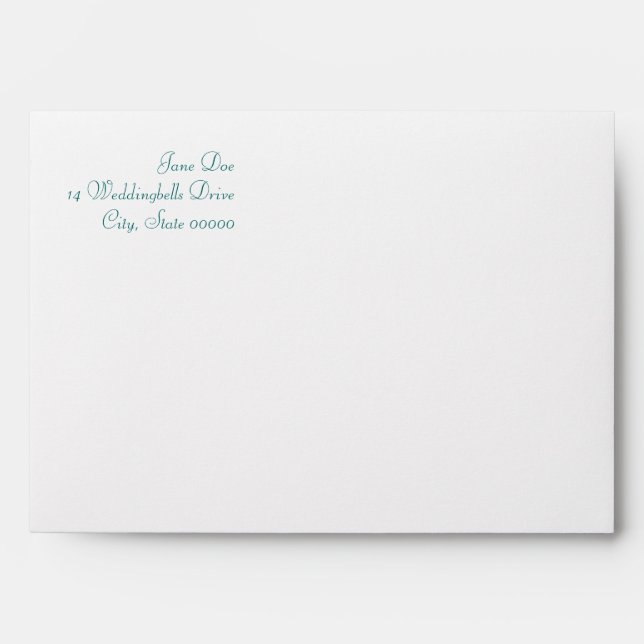 Fancy Teal Baroque Monogram Wedding Envelopes (Front)