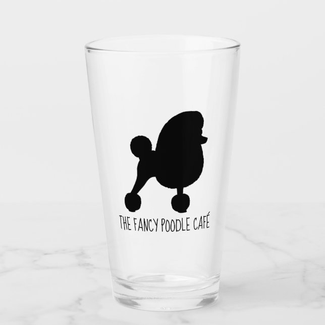 Fancy Toy Poodle Dog Silhouette Personalized Glass (Front)