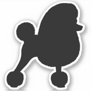 Fancy Toy Poodle Dog Silhouette Vinyl Sticker