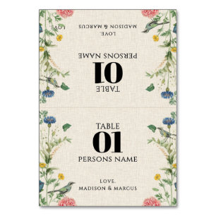 Fancy Tropical Flowers Wedding Place Card 2