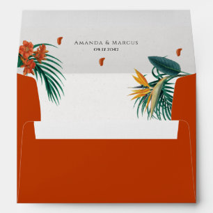Fancy Tropical Wedding Envelope