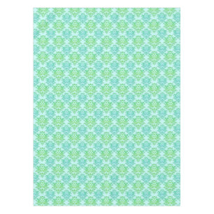 Fancy Turquoise Green Damask Pattern Tablecloth