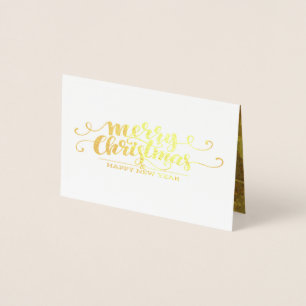 Fancy typography - luxury Christmas golden Foil Card