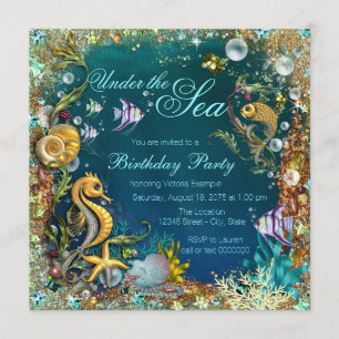 Fancy Under the Sea Birthday Party Invitation