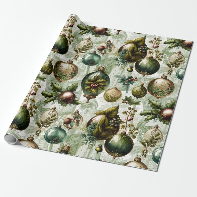 Fancy Victorian Ornaments II Wrapping Paper (Unrolled)