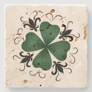 Fancy Victorian shamrock St Patricks day Stone Coaster