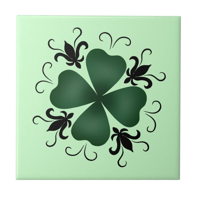 Fancy Victorian shamrock Tile (Front)