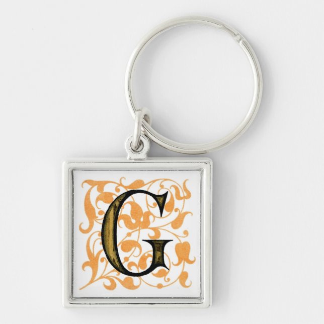 Fancy Vintage Monogram 'G' Keychain (Front)